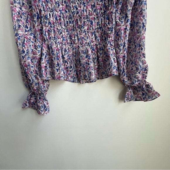 NWT Lucy Paris Mabel Floral Coquette Smocked Puff Sleeve Blouse Cottagecore XS - Picture 4 of 12